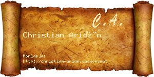 Christian Arián névjegykártya